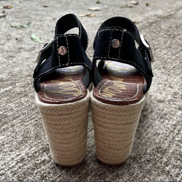 Sam Edelman Women's Dimitree Espadrille Wedge Sandal Suede Upper Black Size 11 - Picture 3 of 9